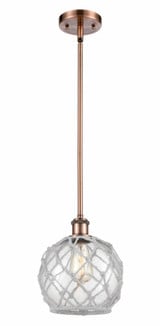 Farmhouse Rope 1 Light Stem Hung Small Pendant 10 Inch Tall by Innovations - 516-1S-G12-8R