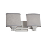 Textile Ardent 2 Light Vanity Light by Justice Design - FAB-8472-30-GRAY