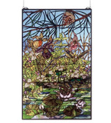 30 Inch Woodland Lily Pond Stained Glass Window by Meyda Tiffany - 5056-GW