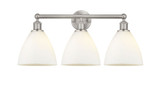 Bristol Glass 3 Matte White Light Vanity Light by Innovations - 616-3W-GBD-75