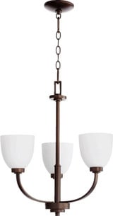 Reyes 3 Light Medium Chandelier by Quorum 6060-3-86 - 6060-3