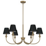 Cambria 6 Light Chandelier 16.5 Inch Tall and 33.25 Inch Wide by Golden - 1622-6