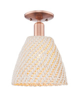Natural Ballston Dome 1 Light Semi Flush Mount 11 Inch Tall by Innovations - 716-1C-NBD-9_P