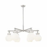 Newton Sphere 6 Light Stem Hung Arch Chandelier 26 Inch Wide by Innovations - 410-6CR-G410-7