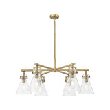 Newton Cone 6 Light Stem Chandelier 16 Inch and 26 Inch Wide by Innovations - 411-6CR-G411-7_P