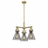Newton Cone 3 Light Large Pendant 20.38 Inch Wide by Innovations - 411-3CR-G411-7