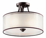 Lacey 3 Light 15 Inch Wide Semi Flush Mount by Kichler - 42386