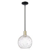 Athens Water Glass 1 Light Stem Hung Mini Pendant 12.38 Inch by Innovations - 716-1S-G1215-10