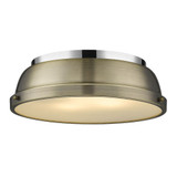 Duncan 2 Light 14 Inch Wide Flush Mount by Golden - 3602-14