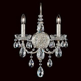 Sonatina 2 Light Candle Style Crystal Wall Sconce by Schonbek - ST1939N