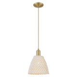 Natural Ballston Dome 1 Light Cord Mini Pendant 9 Inch Wide by Innovations - 716-1P-NBD-9