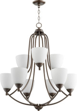 Barkley 9 Light Large 2 Tier Chandelier by Quorum - 6069-9