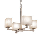 Fusion Tetra 4 Light Medium Chandelier by Justice Design FSN-8420-55-WEVE - FSN-8420-55-WEVE