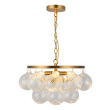 Faye 3 Light Chandelier 10.5 Inch Tall and 17.75 Inch Wide by Alora - CH654318