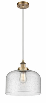 Bell 1 Light Medium Cord Hung Pendant 11.38 Inch Tall by Innovations - 916-1P-G7-L-L