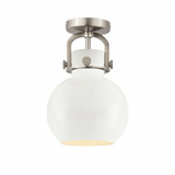 Newton Sphere 1 Light 8 Inch Wide Steel Flush Mount by Innovations - 410-1F-M410-8