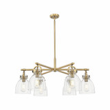 Newton Bell 6 Light Stem Hung Arch Chandelier 26 Inch Wide by Innovations - 410-6CR-G412-7