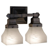 Bungalow White Alabaster Swirl 2 Light Wall Sconce by Meyda Tiffany - 2762-2WS
