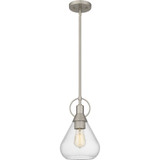 1 Light Steel Small Pendant 12.5 Inch Tall by Quoizel - QPP6187
