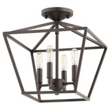 Gabriel 4 Light 13 Inch Wide Semi Flush Mount by Quorum - 304-13