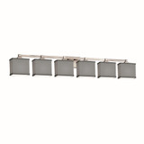 Textile Regency 6 Light Rectangle Gray Vanity Light by Justice Design - FAB-8436-55-GRAY