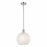 White Mouchette 1 Light Stem Hung Small Pendant by Innovations - 516-1S-G1216-10
