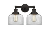 Bell 2 Light Steel Vanity Light 15.5 Inch Wide by Innovations - 616-2W-G7