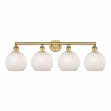 White Mouchette 4 Light Vanity Light 35 Inch Wide by Innovations - 616-4W-G1216-8