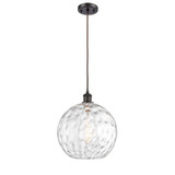 Athens Water Glass 100W 1 LED Cord Hung Mini Pendant 13.5X12 by Innovations - 516-1P-G1215-12-LED