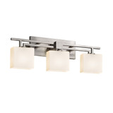 Fusion Aero 3 Light Rectangle Opal Glass Vanity Light by Justice Design - FSN-8703-55-OPAL