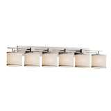 Textile Aero 6 Light Vanity Light by Justice Design - FAB-8706-30-WHTE