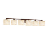 Alabaster Rocks Regency 6 Light Rectangular Vanity Light by Justice Design - ALR-8436-55