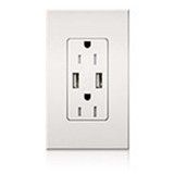 Nova T 15A USB Receptacle by Lutron - NTR-15-UBTR