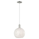 White Mouchette 1 Light Cord Hung Mini Pendant 12.58 Inch by Innovations - 716-1P-G1216-10