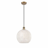 White Mouchette 1 Light Cord Hung Medium Pendant by Innovations - 516-1P-G1216-12