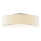 Textile 6 Light 30 Inch Wide Semi Flush Mount by Justice Design - FAB-9763