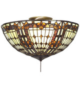 Fleur-De-Lis 16 Inch Wide Flush Mount by Meyda Tiffany - 9527-3F