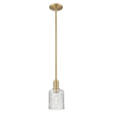 Cobbleskill 1 Light Basketweave Stem Hung Mini Pendant by Innovations - 716-1S-G112C-5