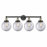 Beacon 4 Light Globe Modern Vanity Light 33.5 Inch Wide by Innovations - 616-4W-G20-8