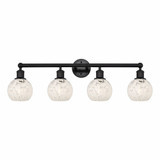 White Mouchette 4 Light Vanity Light 33 Inch Wide by Innovations - 616-4W-G1216-6