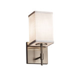 Textile Union 1 Light Square Whte Wall Sconce by Justice Design - FAB-8411-15-WHTE