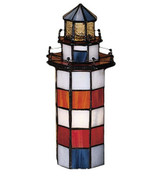 The Lighthouse On 10 Inch H Hilton Head Accent Lamp by Meyda Tiffany - 2053-1AL