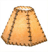 7 Inch W X 5 Inch H Faux Leather Green Hexagon Shade by Meyda Tiffany - 2417-S