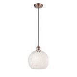 White Mouchette 1 Light Cord Hung Small Pendant by Innovations - 516-1P-G1216-10