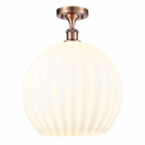 White Venetian 1 Light Semi Flush Mount by Innovations - 516-1C-G1217-14