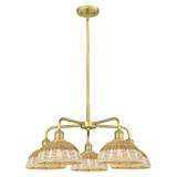 Bristol Natural II 5 Light Stem Chandelier 27.5 Inch Wide by Innovations - 516-5CR-NBD2-9