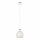 White Mouchette 1 Light Brass Stem Hung Small Pendant by Innovations - 616-1S-G1216-8