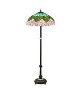 Tiffany Cabbage Rose 62 Inch High Floor Lamp by Meyda Tiffany - 2291-3FL