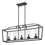 Mercer 5 Light Oversized Linear Island Oversized Pendant by Golden - 4309-LP