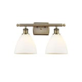 Bristol 2 Light Glass Bath Vanity 10.5 Inch X 17.5 Inch Wide by Innovations - 516-2W-GBD-75